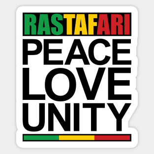 Rastafari Peace Love Unity Sticker